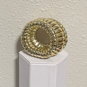 80s Bracelet Stretch Chunky Shiny Plastic Gold Maximalist Funky Fun